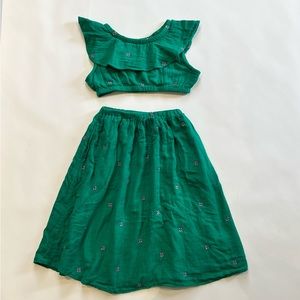 Pink Chicken Loretta Outfit - Embroidered Bosphorous Green //2pc